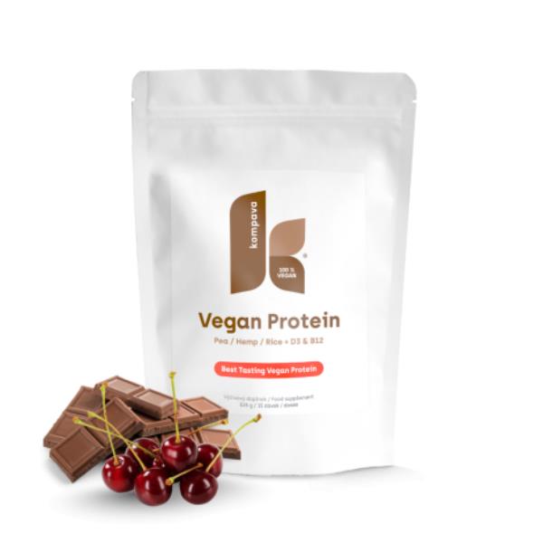 Kompava Vegan Protein 525 g/15 dávok, čokoláda-višňa